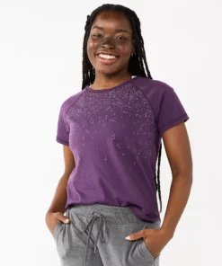 Tek Gear® Women' Tee Core Raglan -Tek Gear store 5942070 Purple Speckle