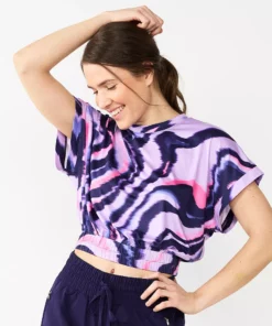 Tek Gear® Women' Crop Top Batwing 10 Tek Gear® Women' Crop Top Batwing -Tek Gear store 5942076 Purple Stripe