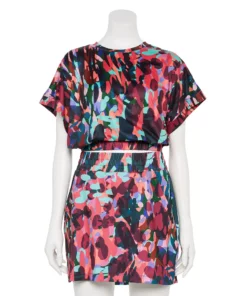 Tek Gear® Women' Crop Top Batwing 11 Tek Gear® Women' Crop Top Batwing -Tek Gear store 5942076 Teal Spotted Abstract