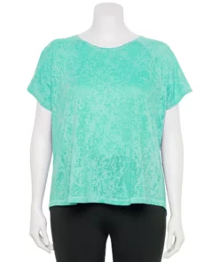 Tek Gear® Tee Plus Size Core Raglan -Tek Gear store 5942095 Aruba Tree Burnout