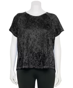 Tek Gear® Tee Plus Size Core Raglan -Tek Gear store 5942095 Black Burnout