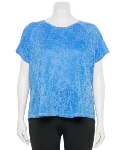 Tek Gear® Tee Plus Size Core Raglan -Tek Gear store 5942095 Blue Burnout