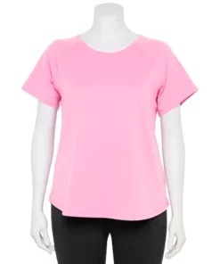 Tek Gear® Tee Plus Size Core Raglan -Tek Gear store 5942095 Cora Pink