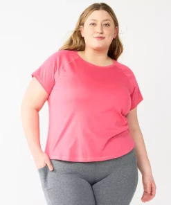 Tek Gear® Tee Plus Size Core Raglan -Tek Gear store 5942095 Coral Garden