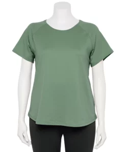 Tek Gear® Tee Plus Size Core Raglan -Tek Gear store 5942095 Esta Olive