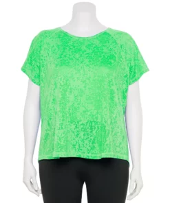 Tek Gear® Tee Plus Size Core Raglan -Tek Gear store 5942095 Lime Burnout
