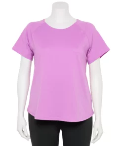 Tek Gear® Tee Plus Size Core Raglan -Tek Gear store 5942095 Luminous Pink