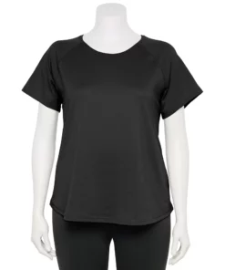 Tek Gear® Tee Plus Size Core Raglan -Tek Gear store 5942095 Mineral Black