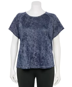 Tek Gear® Tee Plus Size Core Raglan -Tek Gear store 5942095 Navy Burnout