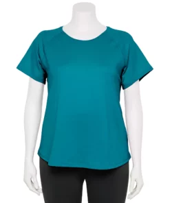 Tek Gear® Tee Plus Size Core Raglan -Tek Gear store 5942095 Night Life Teal