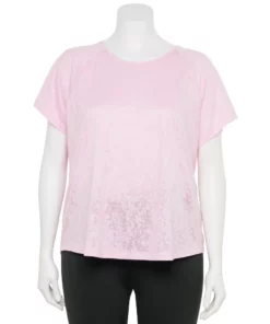 Tek Gear® Tee Plus Size Core Raglan -Tek Gear store 5942095 Pink Burnout