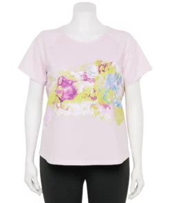 Tek Gear® Tee Plus Size Core Raglan -Tek Gear store 5942095 Pink Marble