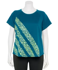 Tek Gear® Tee Plus Size Core Raglan -Tek Gear store 5942095 Teal Stripes