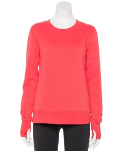 Petite Tek Gear® Sweatshirt Fleece Ultrasoft Crewneck -Tek Gear store 6120169 Destiny Coral